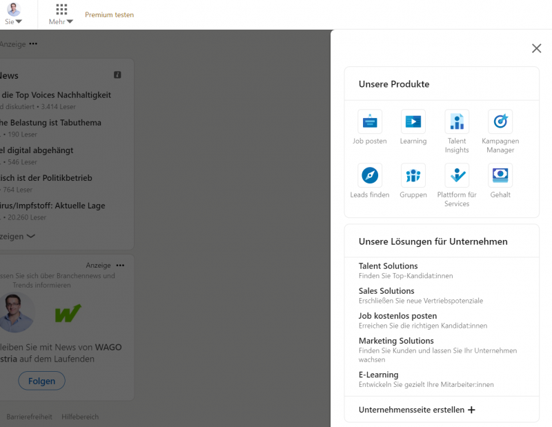 LinkedIn Unternehmensseite erstellen
