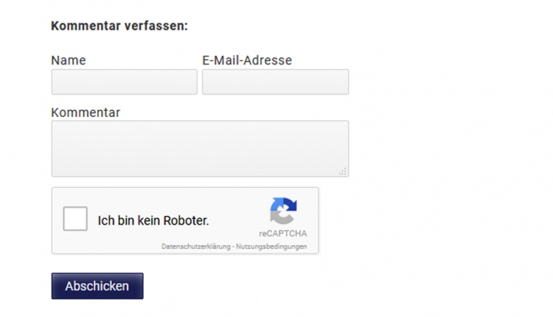 Das ReCaptcha auf der Webseite Backoffice&more (www.backofficeandmore.at) ReCaptcha von backoffice&more.at