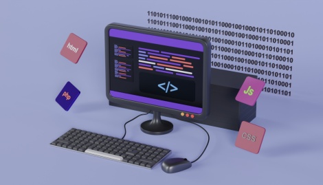 Ein Computerbildschirm mit einer Tastatur und einer Maus.