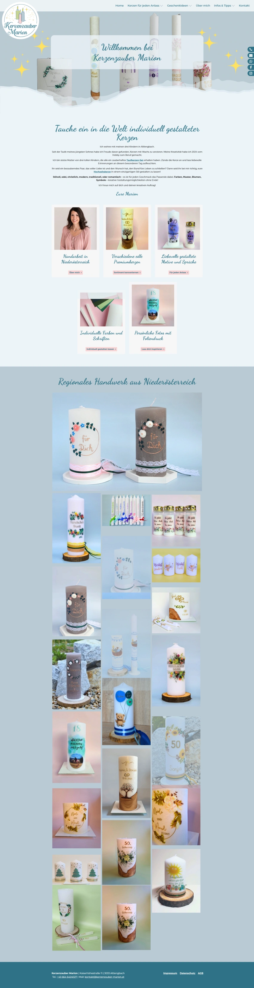 Screenshot der Desktopansicht einer Website