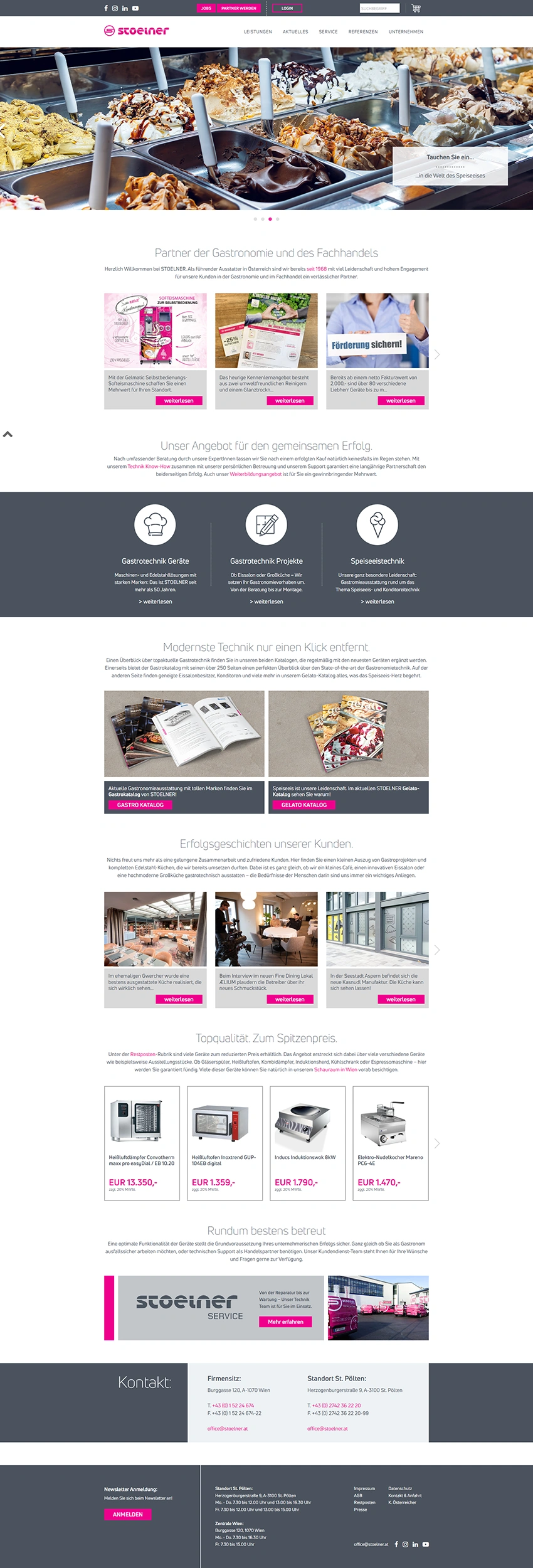 Screenshot der Desktopansicht einer Website