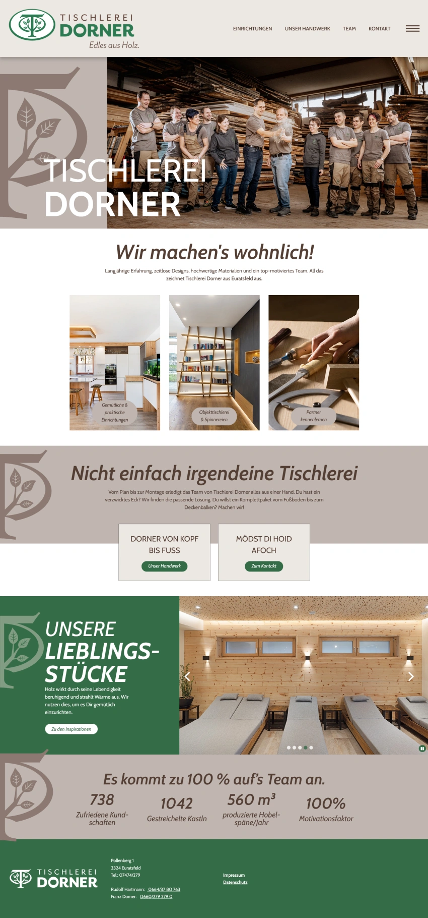 Screenshot der Desktopansicht einer Website