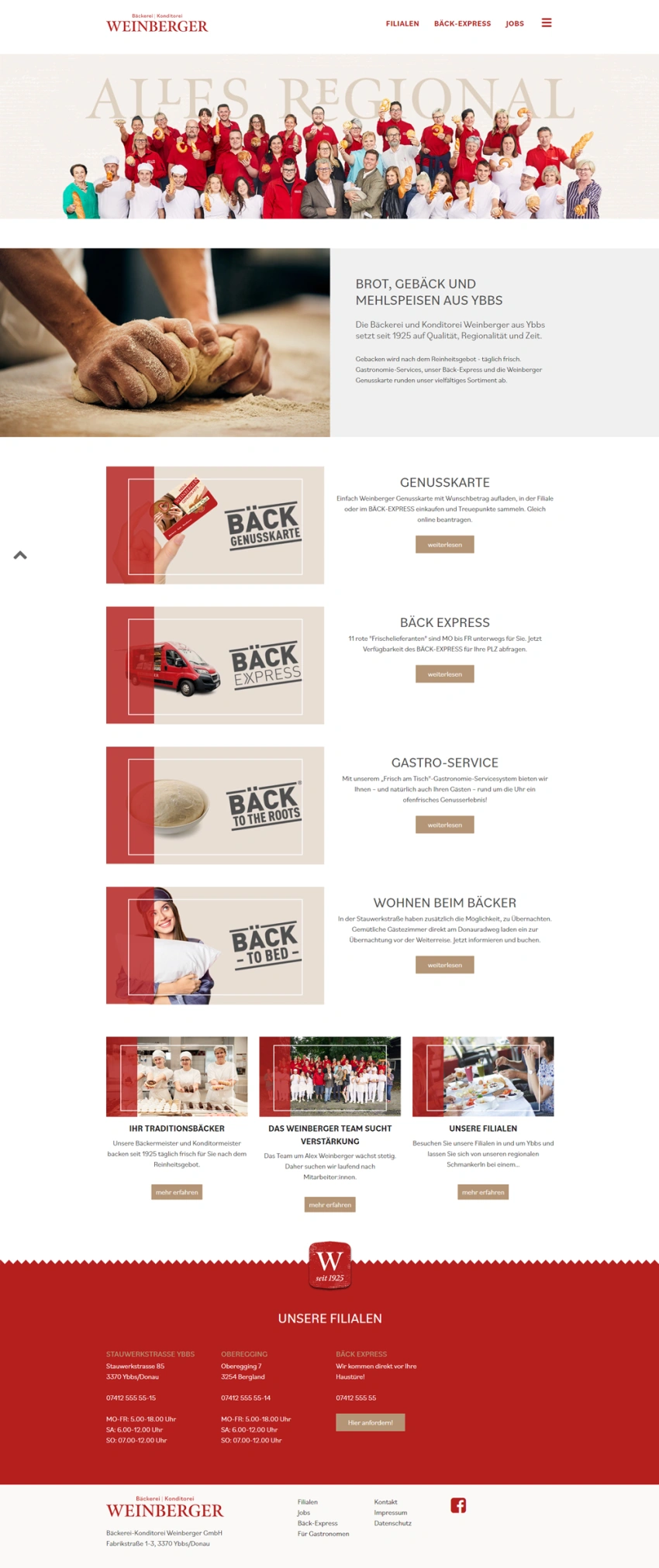 Screenshot der Desktopansicht einer Website