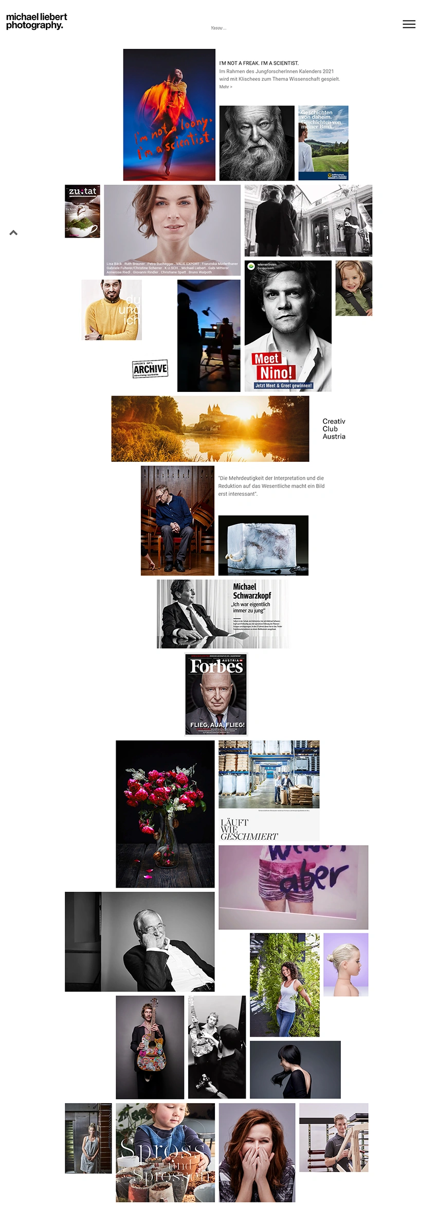 Desktopansicht der Website