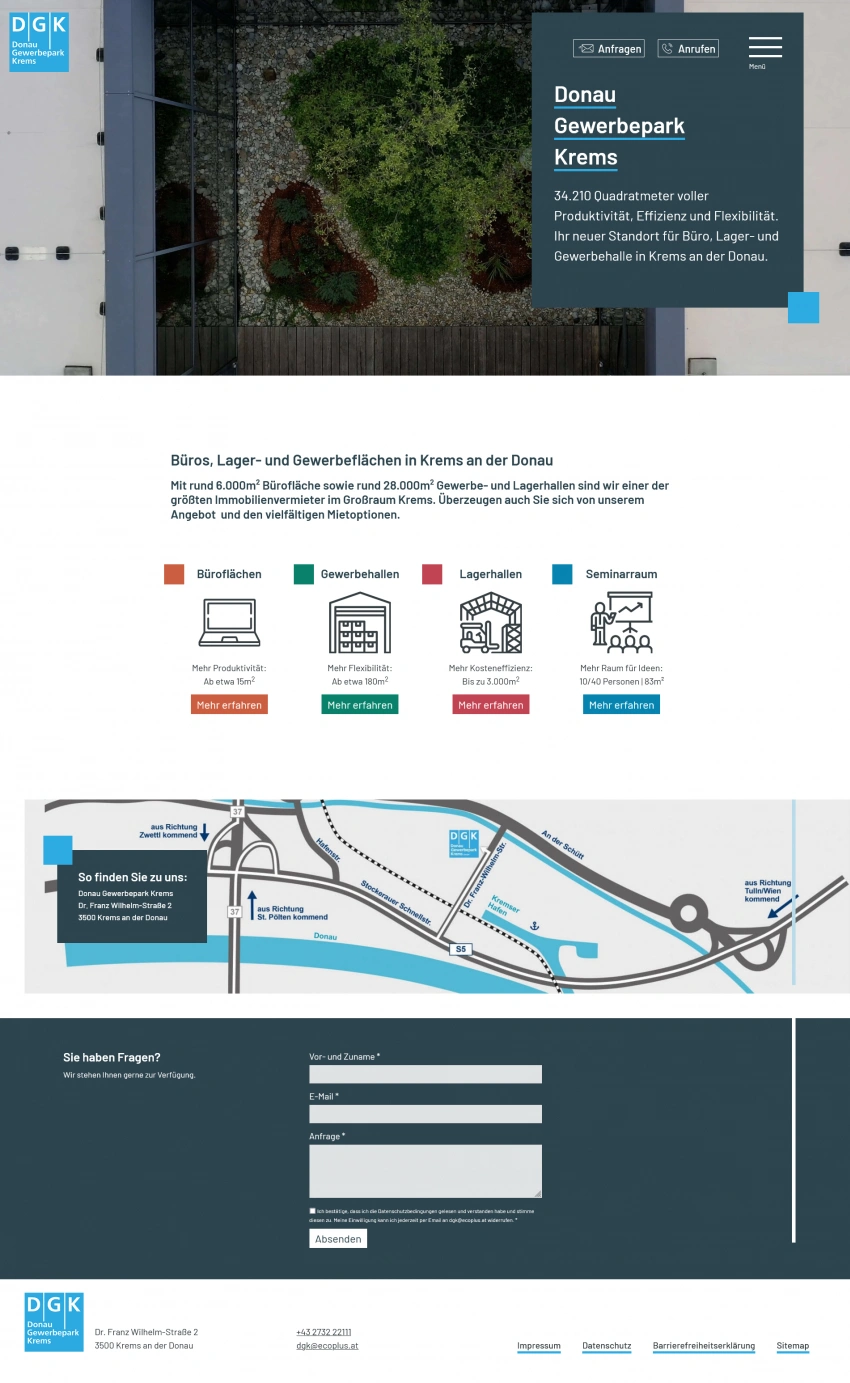 Desktop-Ansicht der Website