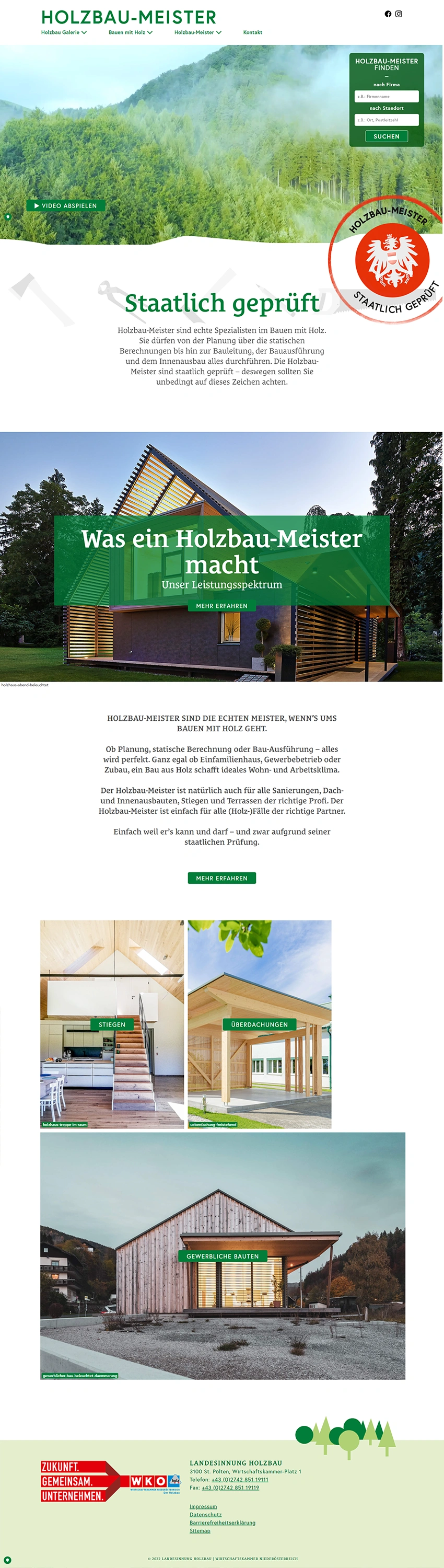 Desktop-Ansicht der Website