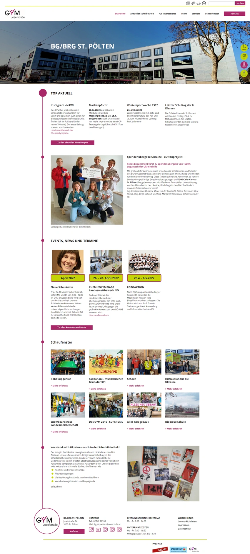 Desktop-Ansicht der Website
