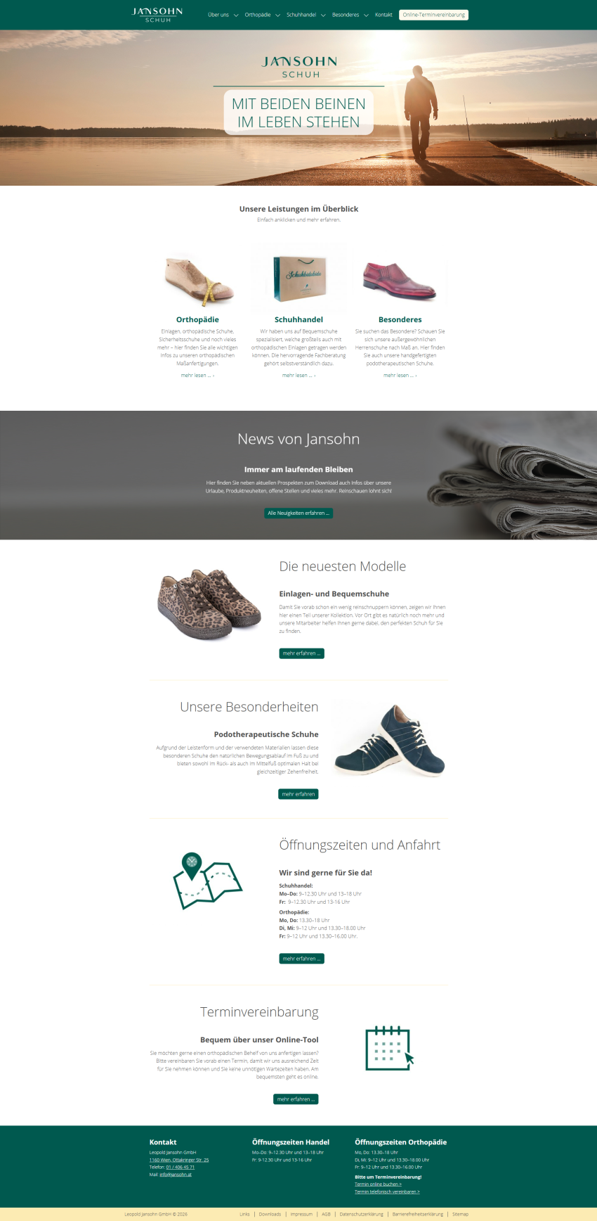 Desktop-Ansicht der Website