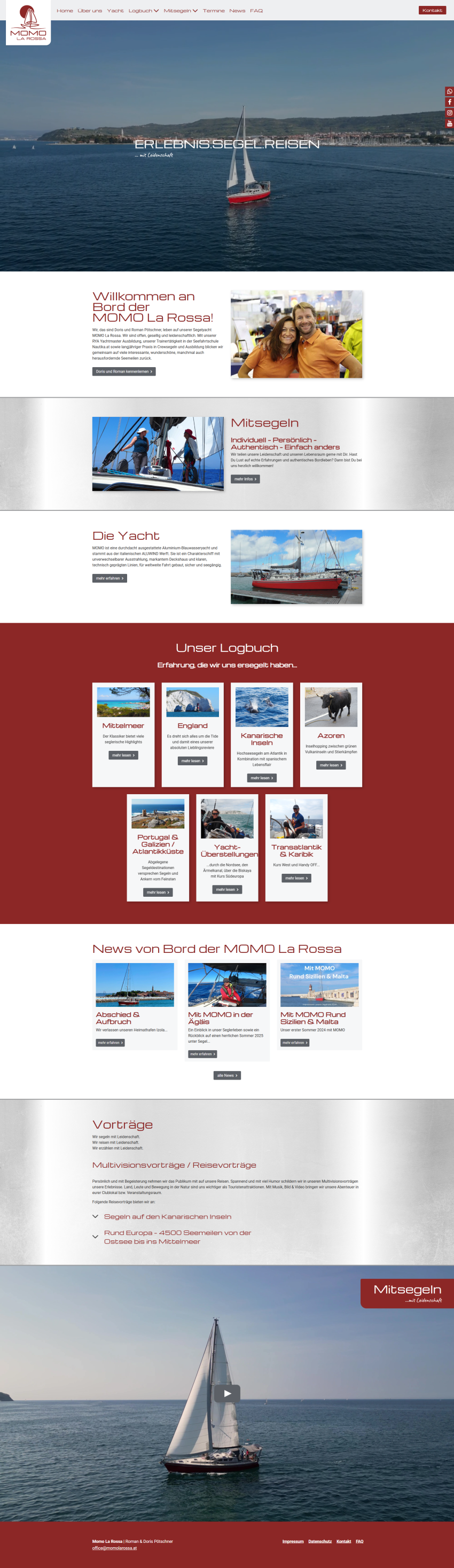 Screenshot der Desktopansicht einer Website
