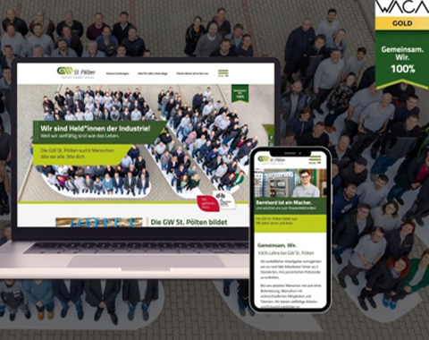 Desktop- und Smartphone-Ansicht der Website