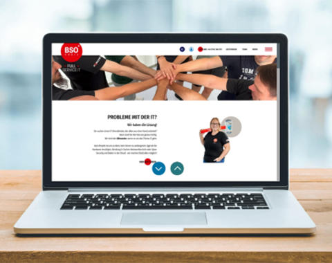 Desktop-Ansicht der Website