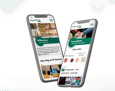 2 Smartphone-Ansichten der Website