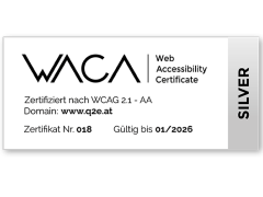 Siegel: WACA Zertifikat f&uuml;r q2e.at