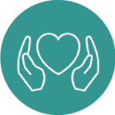 Icon: Herz zwischen zwei Händen