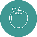 Bild: Icon mit einem Apfel