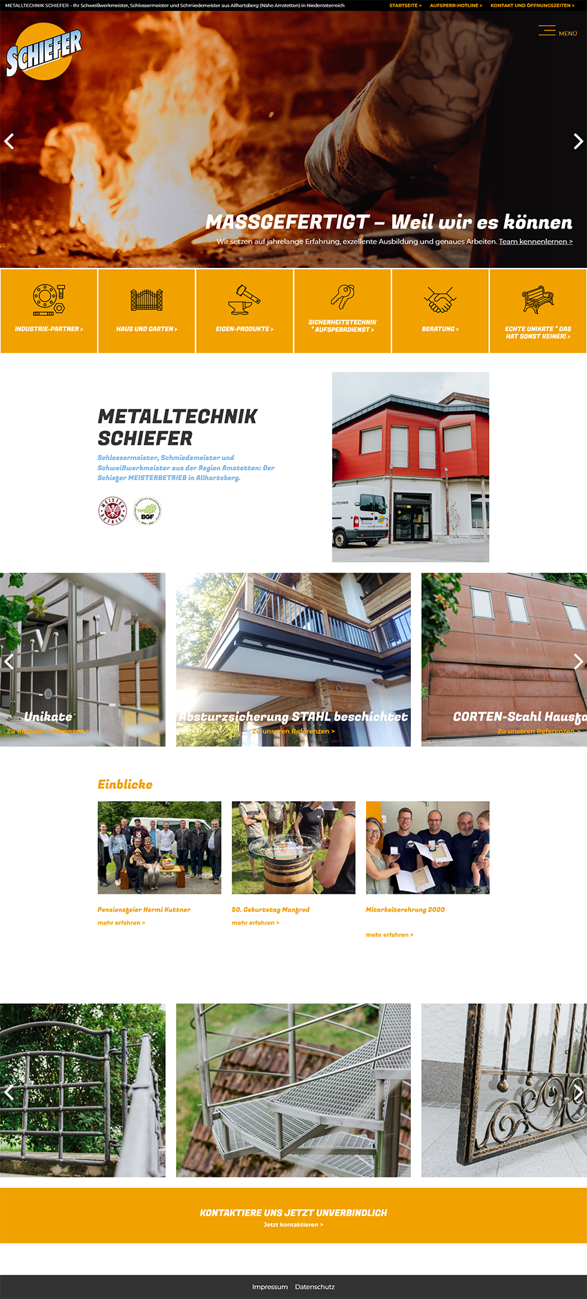 Ansicht der Website in der Desktop-Variante (Starsteite)