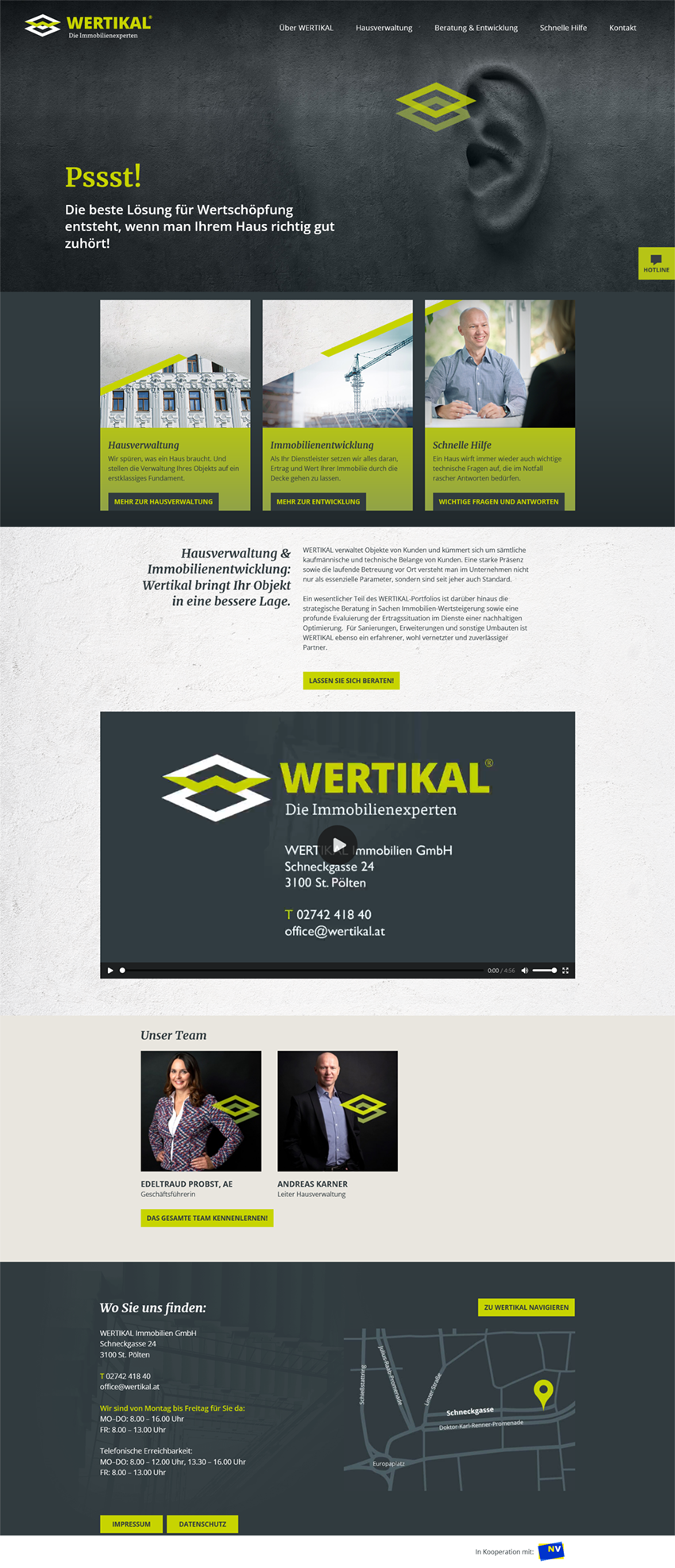 Desktop-Ansicht der Startseite