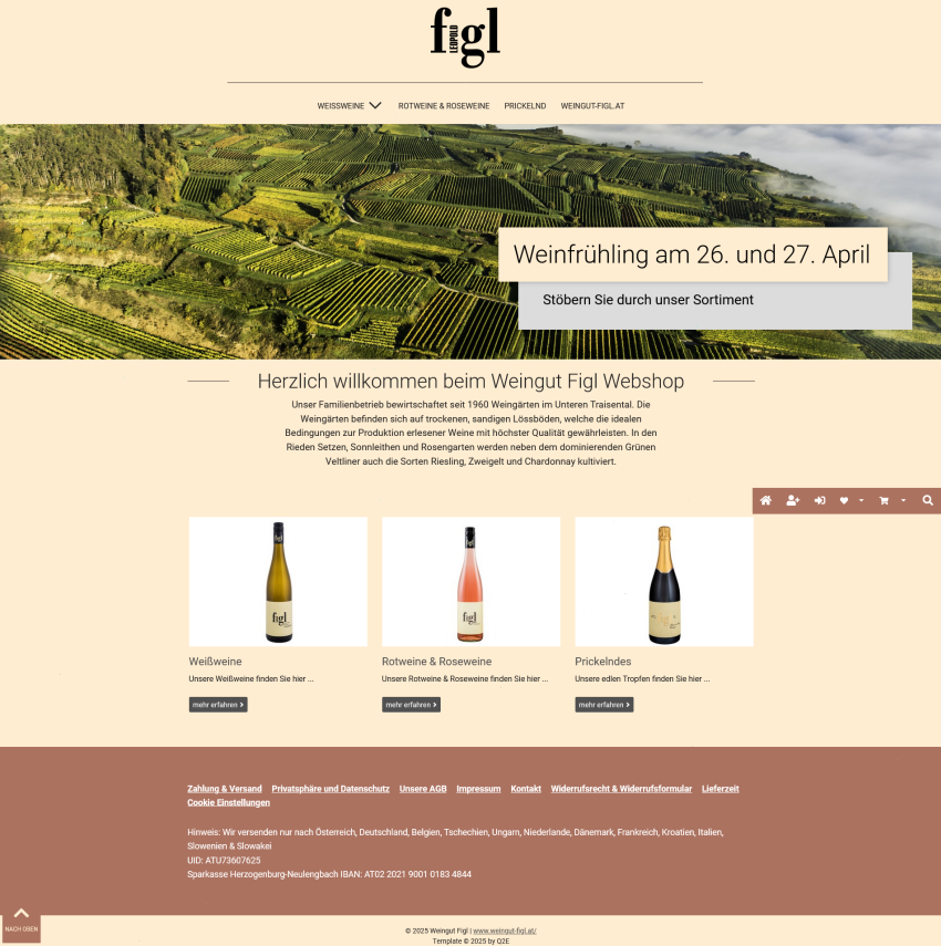 Desktop-Ansicht der Startseite
