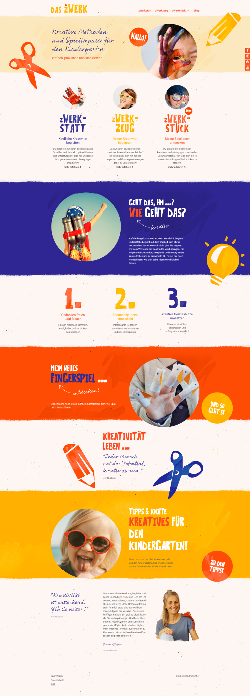 Desktop-Ansicht der Startseite