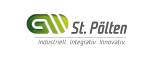 Logo: GW St. Pölten Industriell. Integrativ. Innovativ.
