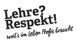 Logo: Lehre? Respekt! Weil's im Leben Profis braucht.