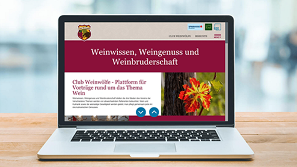 Desktop-Variante der Website